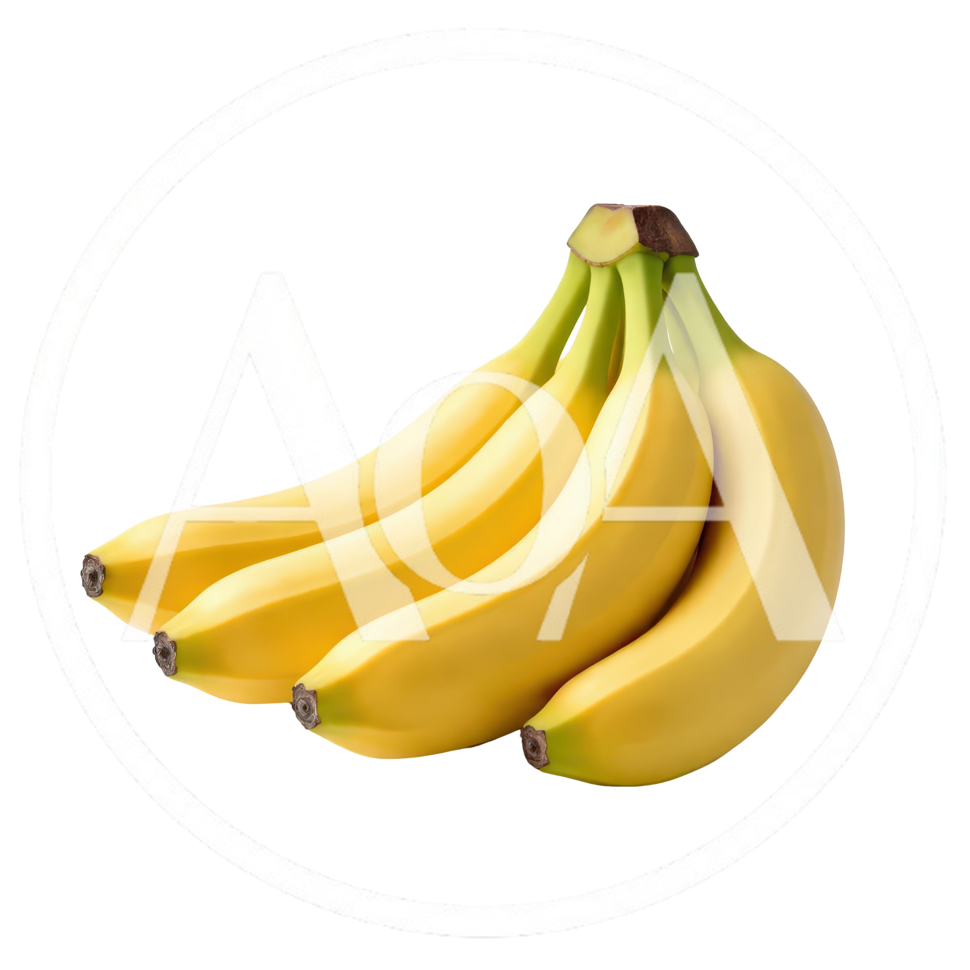 Fresh Yellow Bananas Bunch Isolated On White Background