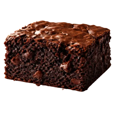 Single Square Chocolate Brownie With Chocolate Chips
