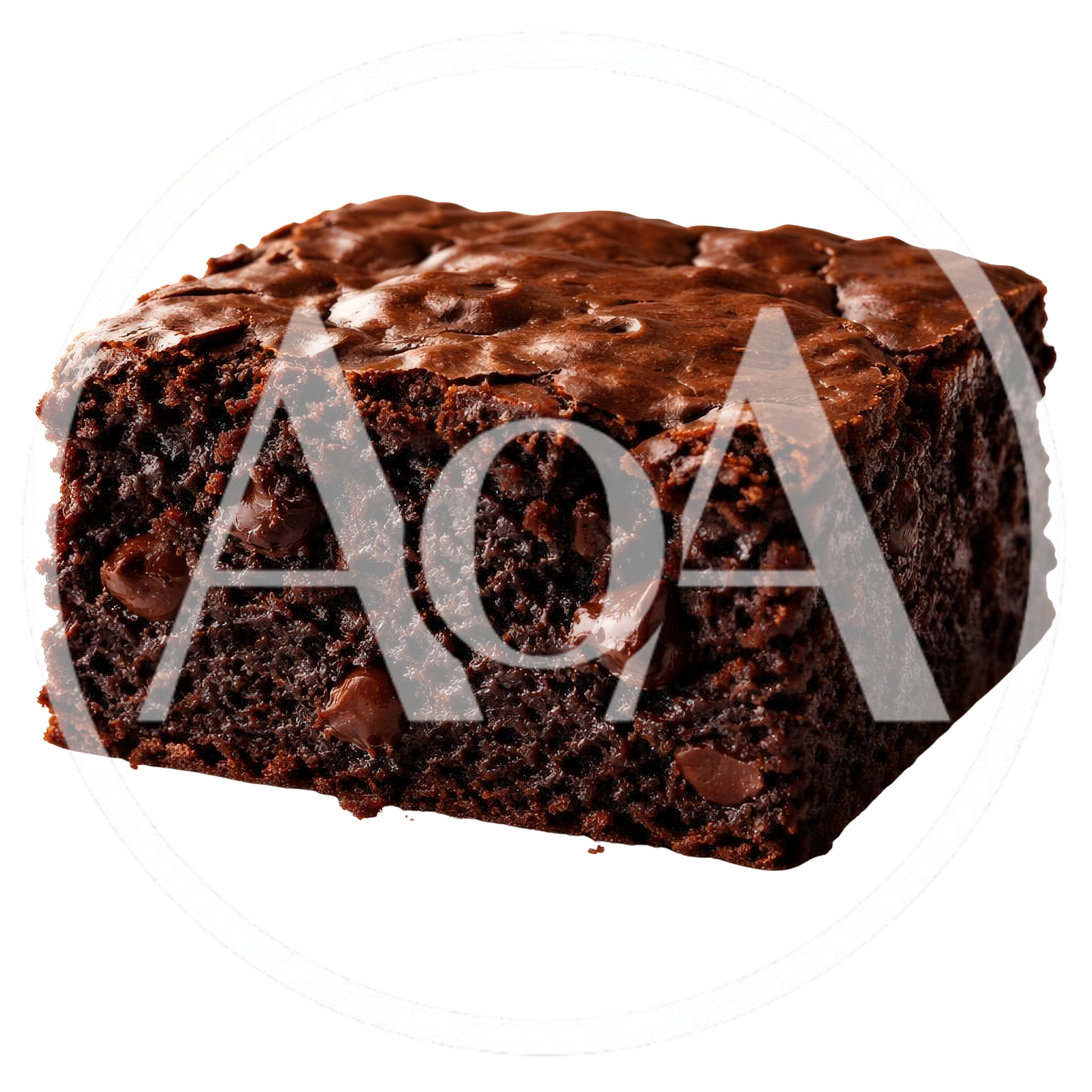 Single Square Chocolate Brownie With Chocolate Chips