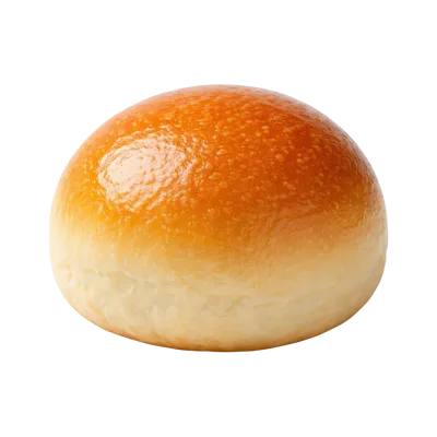 Single Golden Brown Brioche Bun Isolated On White