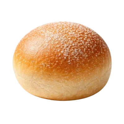 Freshly Baked Round Bread Bun Isolated On White