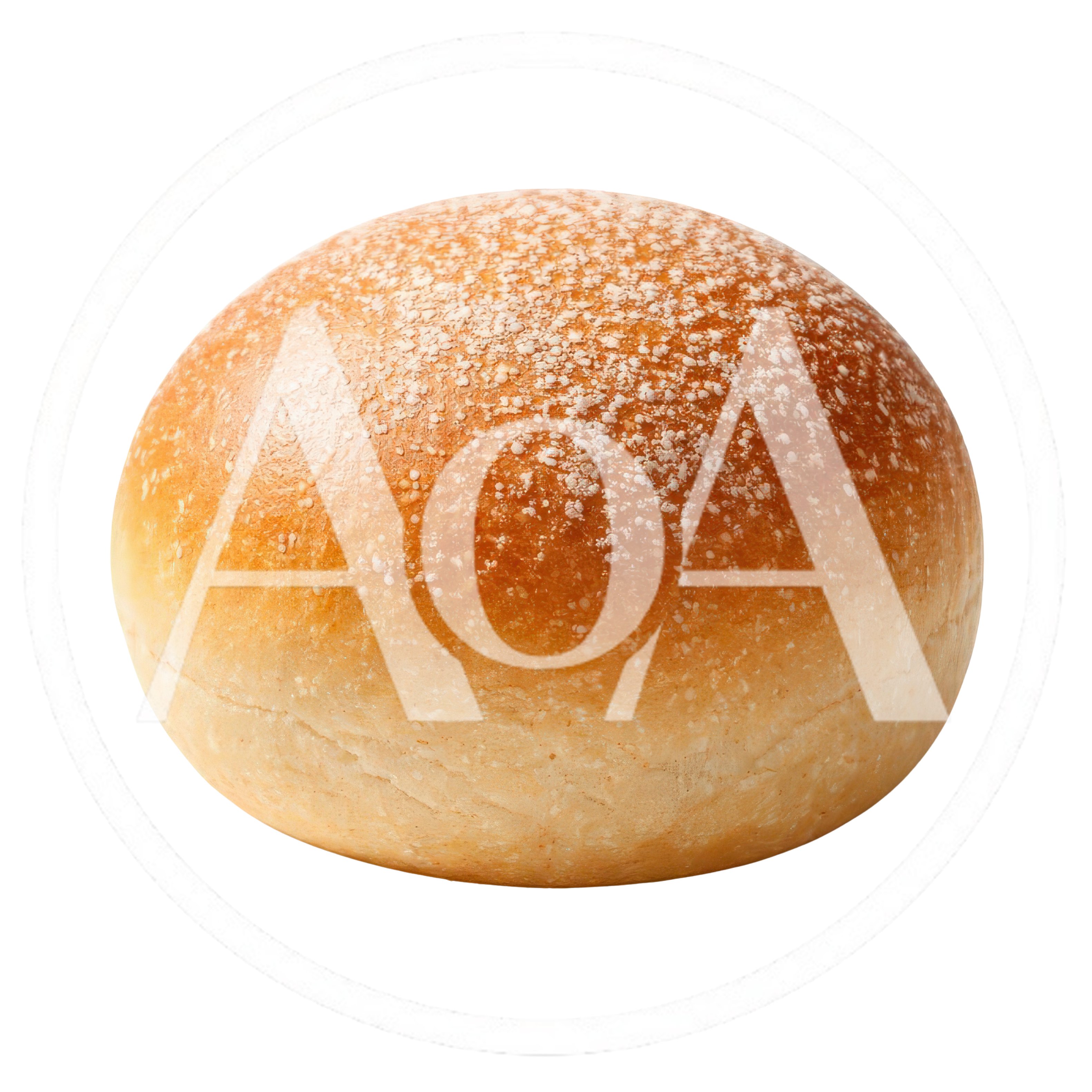 Freshly Baked Round Bread Bun Isolated On White