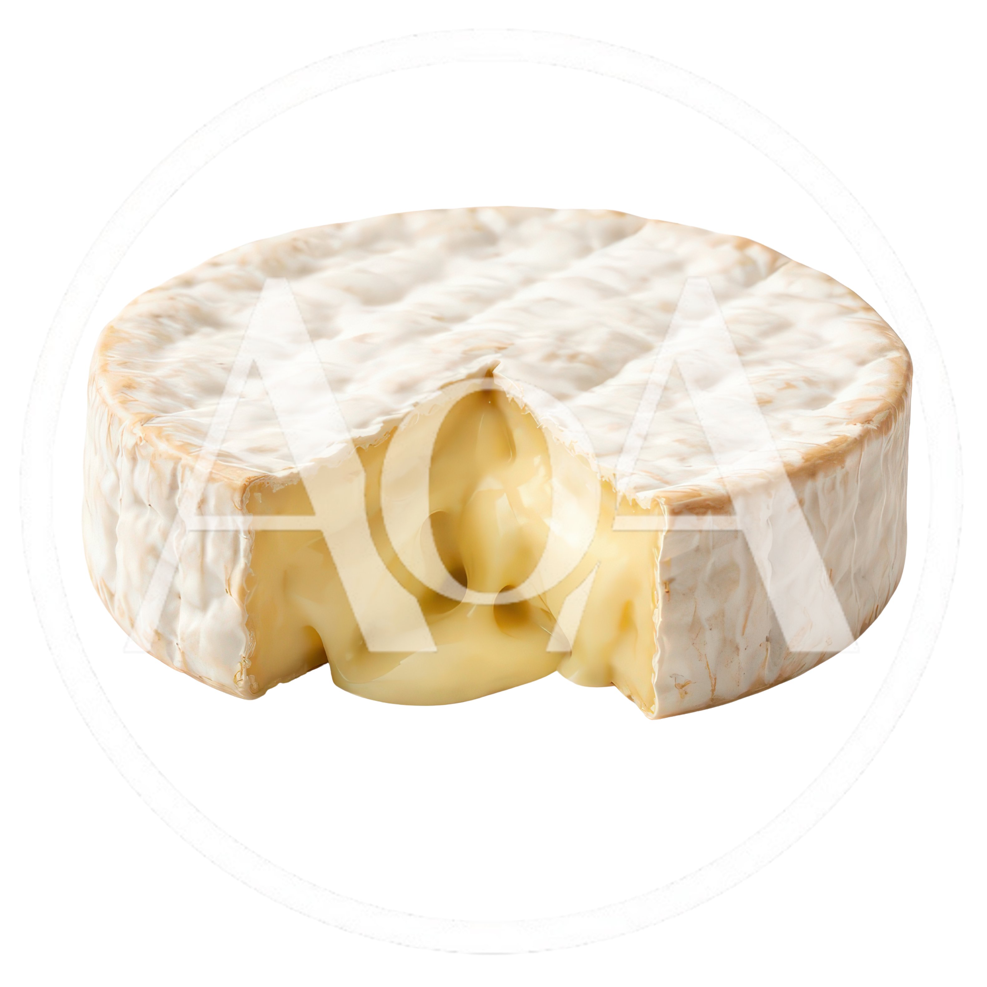A Wheel Of Creamy Brie Cheese With A Slice Cut