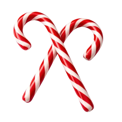 Two Red And White Striped Candy Canes