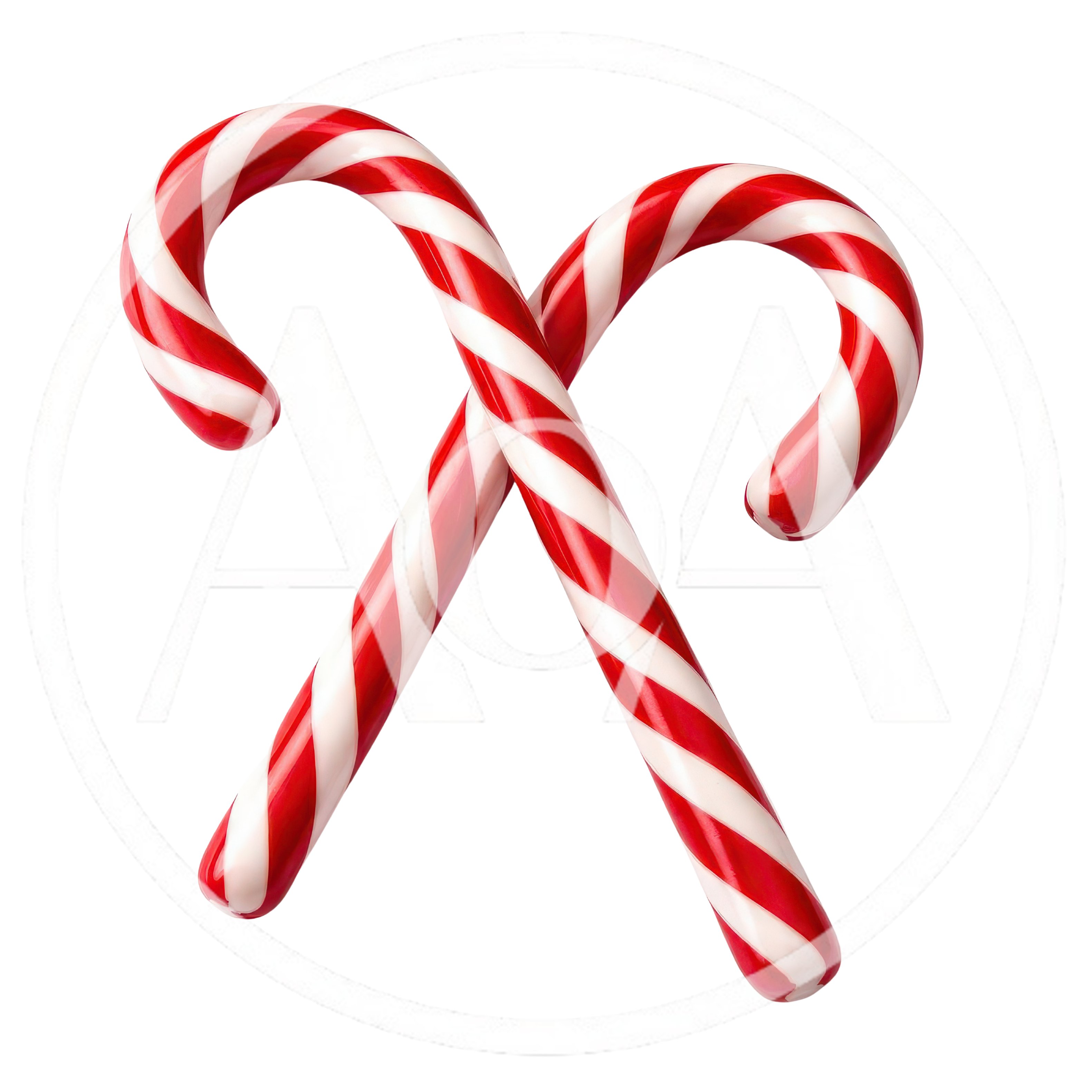 Two Red And White Striped Candy Canes