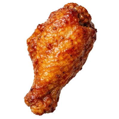 Single Glazed Chicken Wing Isolated On White Background