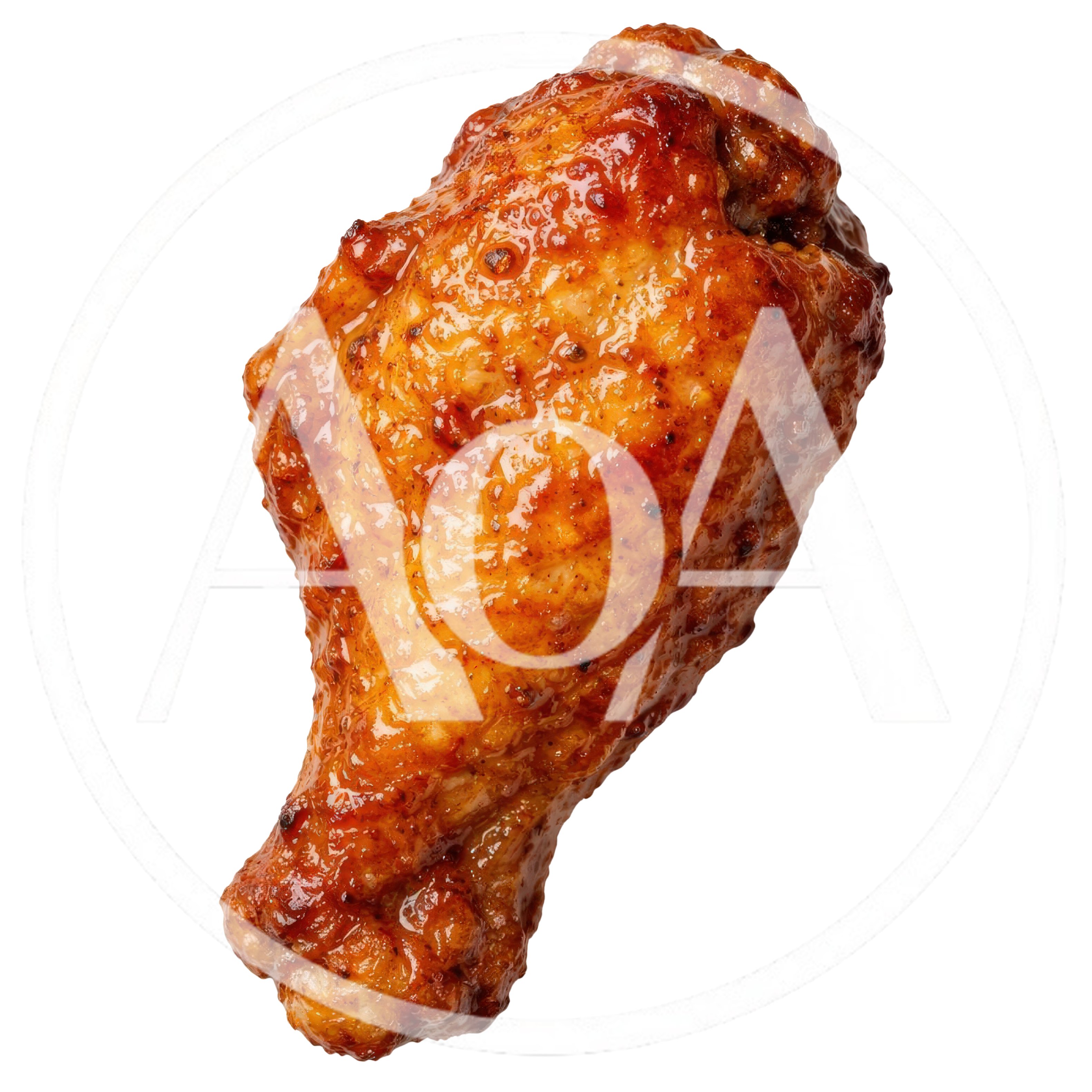 Single Glazed Chicken Wing Isolated On White Background