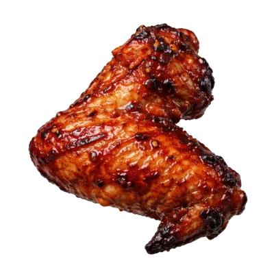 Grilled Barbecue Chicken Wing Isolated On White