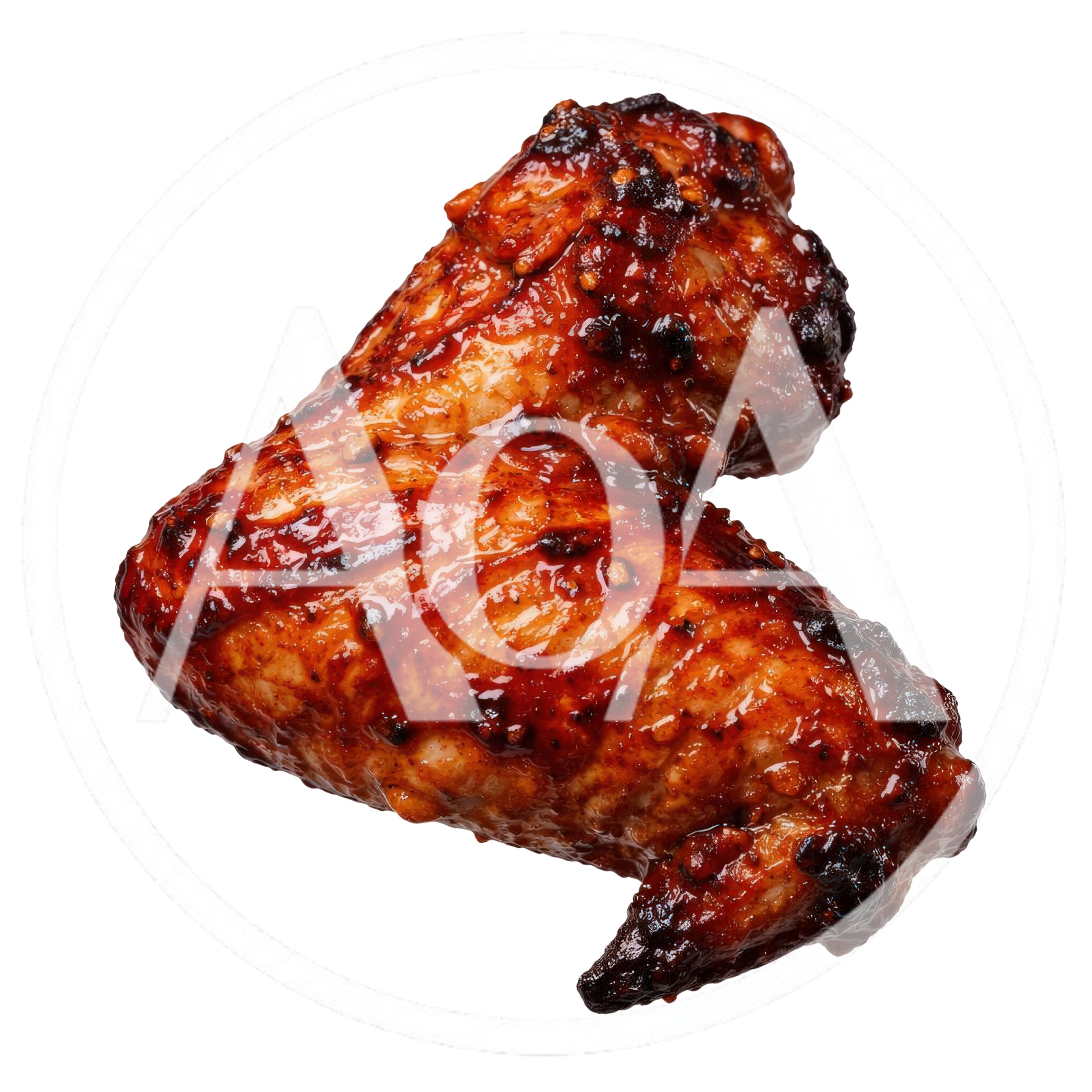 Grilled Barbecue Chicken Wing Isolated On White