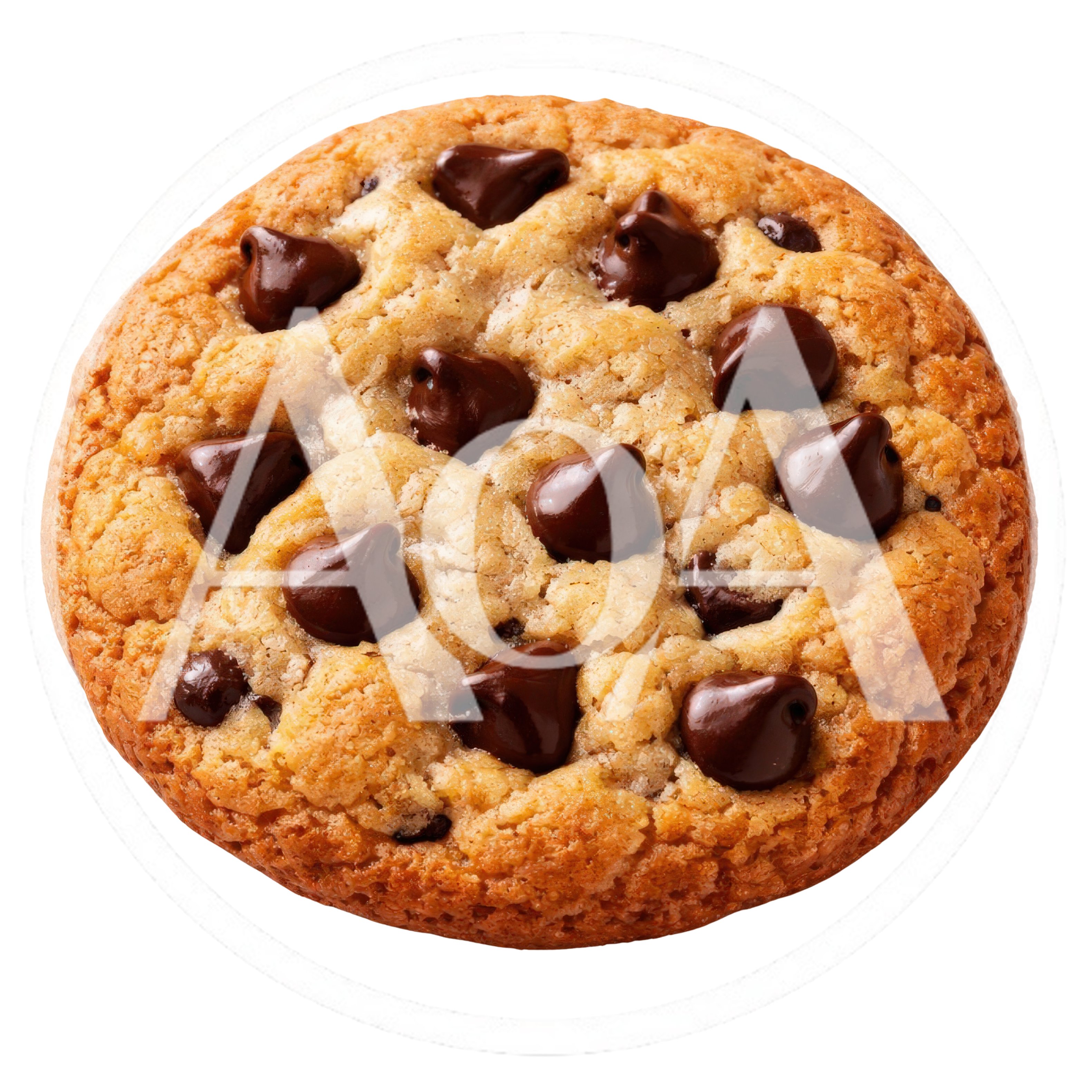 Single Chocolate Chip Cookie Isolated On White Background