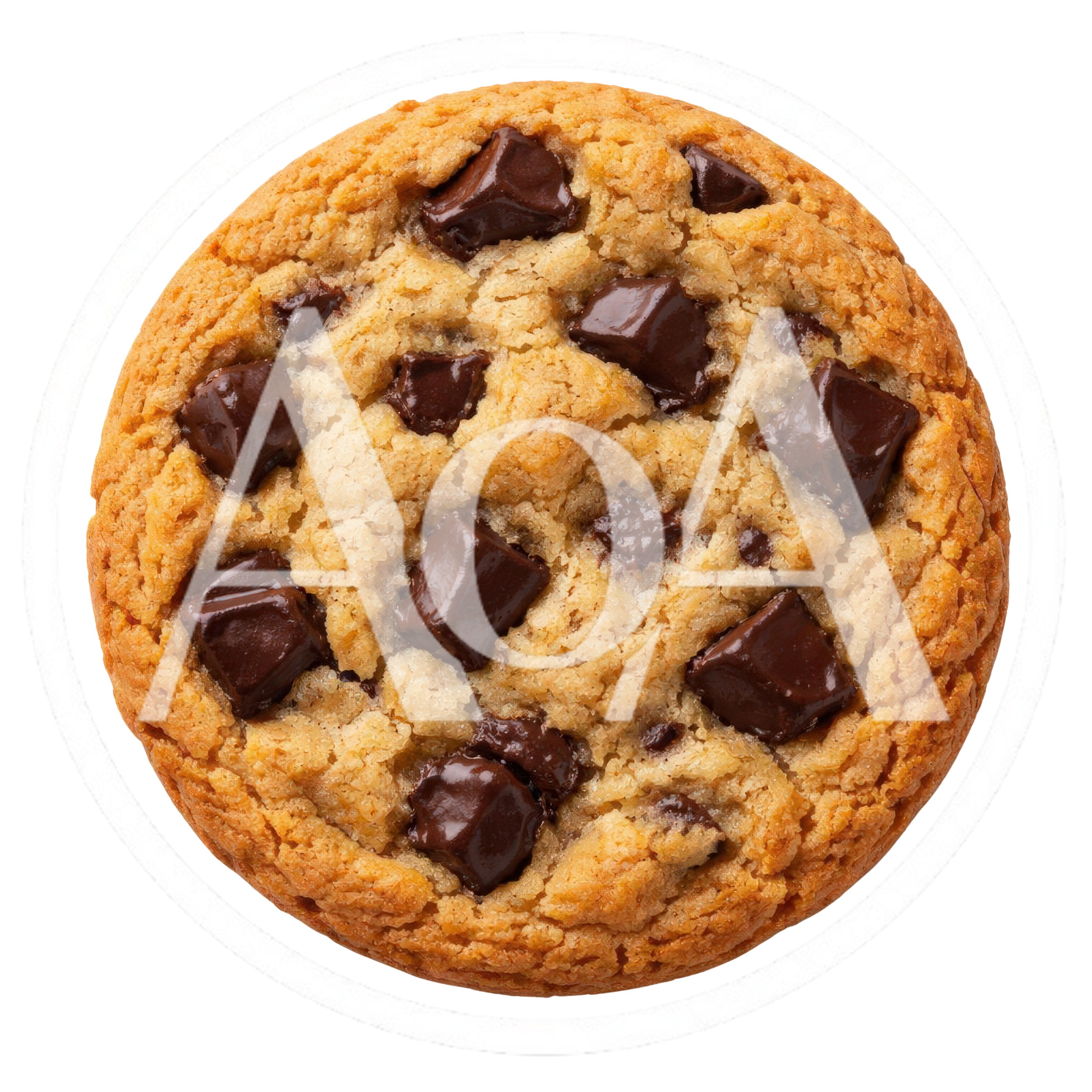 Single Chocolate Chip Cookie Isolated On White Background