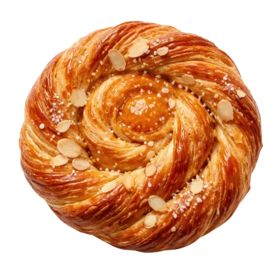 Danish Pastry With Almonds And Apricot Jam