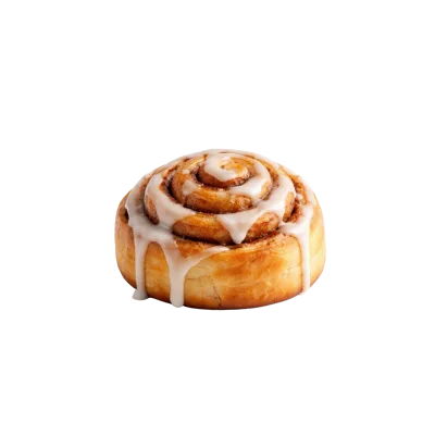 Freshly Baked Cinnamon Roll With White Glaze