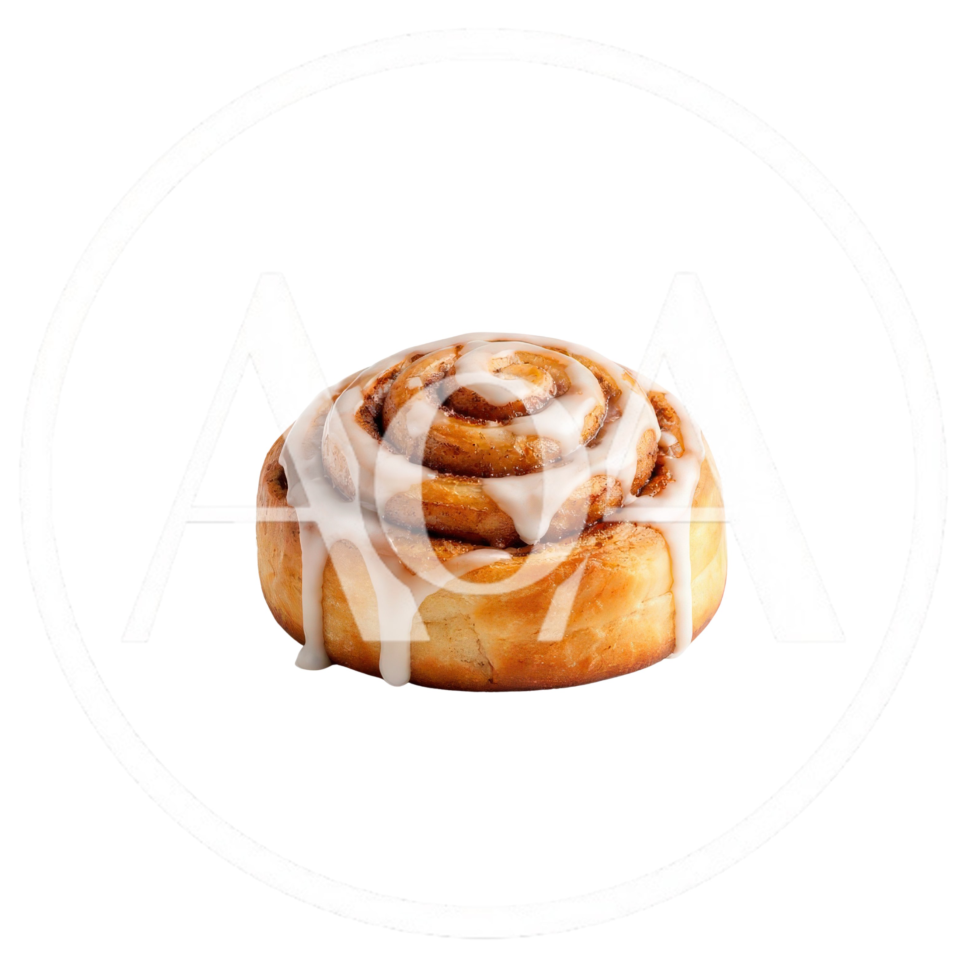 Freshly Baked Cinnamon Roll With White Glaze