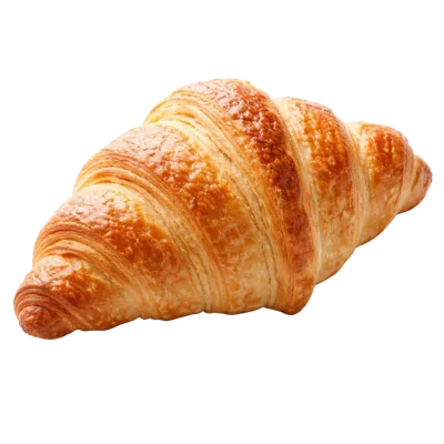 Fresh Golden Brown Croissant Isolated On Black Background