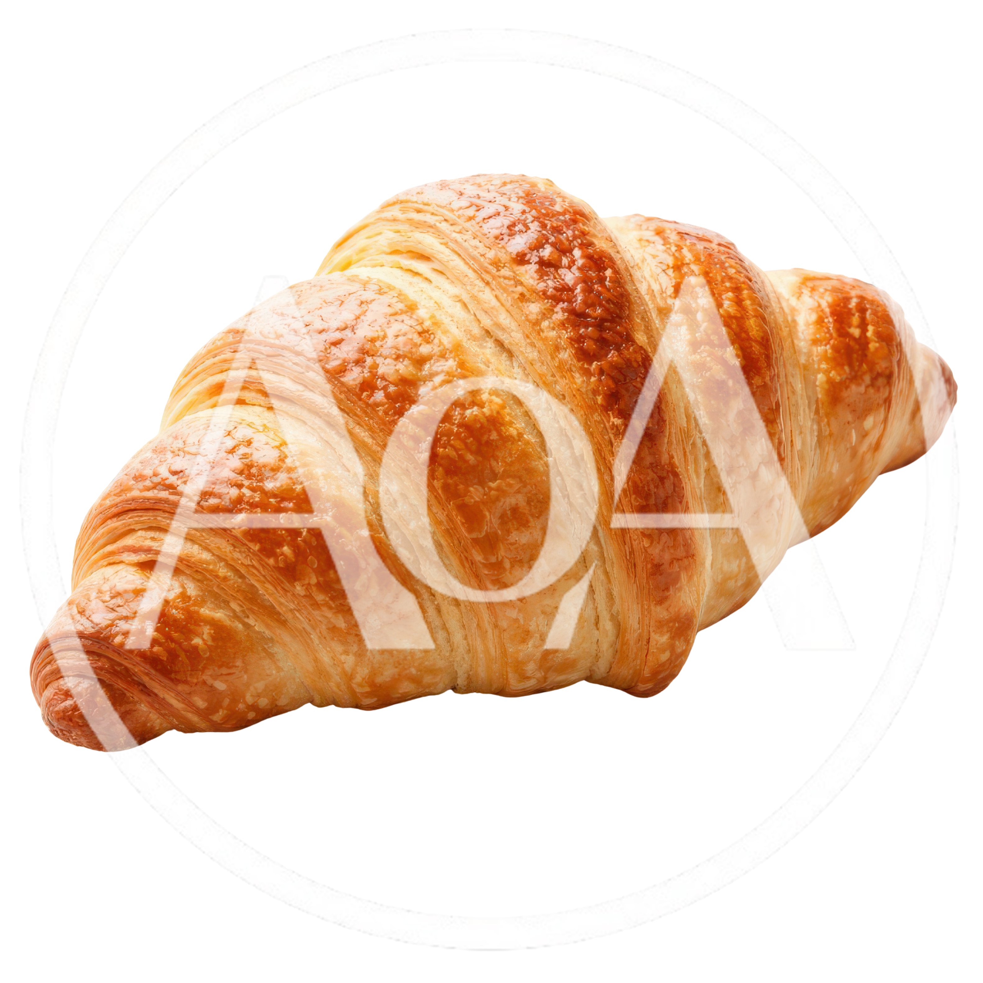 Fresh Golden Brown Croissant Isolated On Black Background