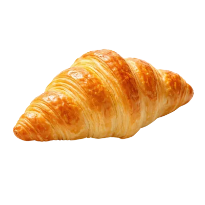 Fresh Golden Brown Croissant Isolated On White Background
