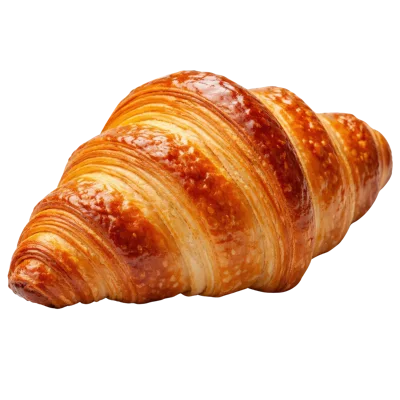 Fresh Golden Brown Croissant Isolated On White Background