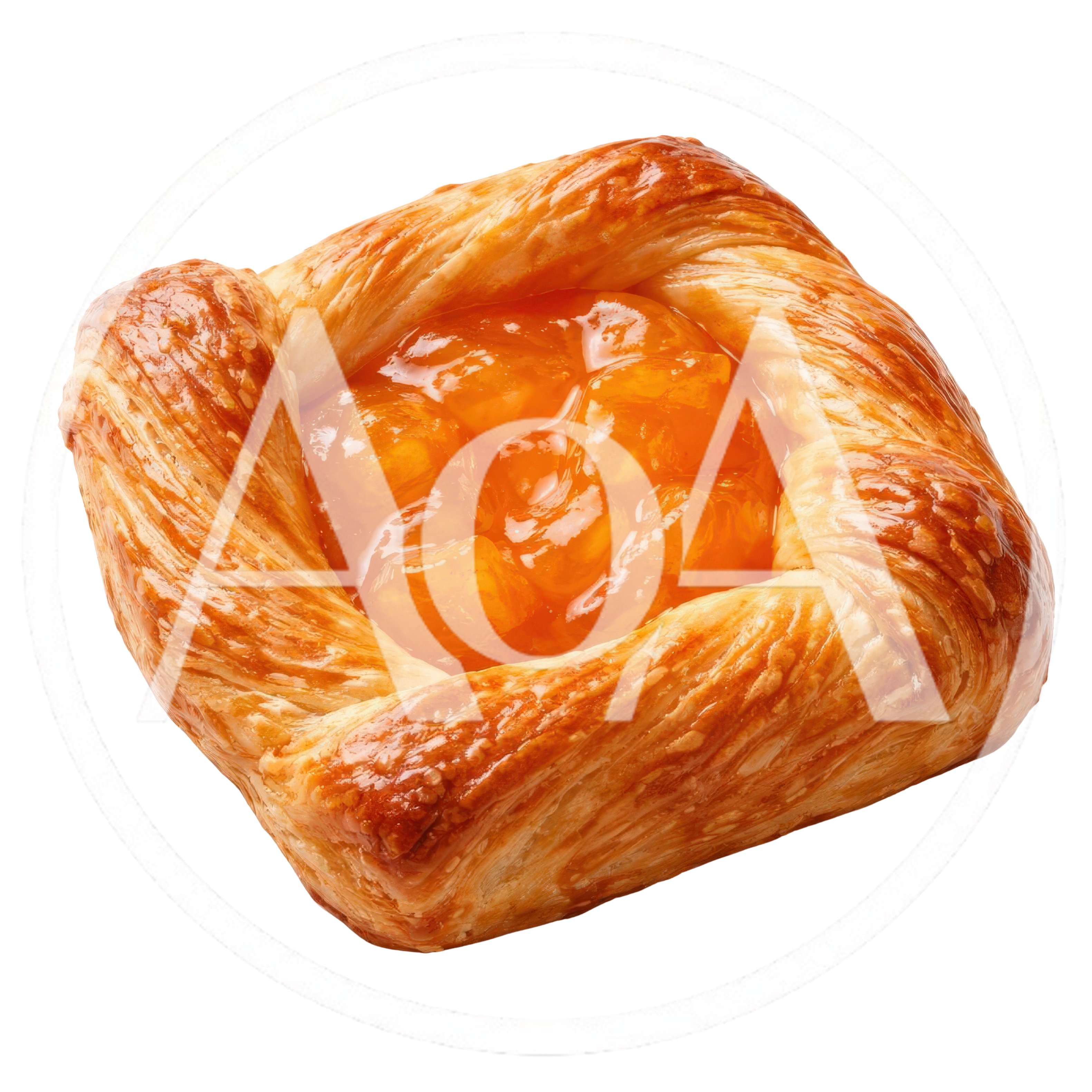 Apricot Danish Pastry Isolated on White Background