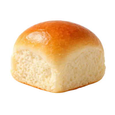 Single Golden Brown Dinner Roll Isolated On White