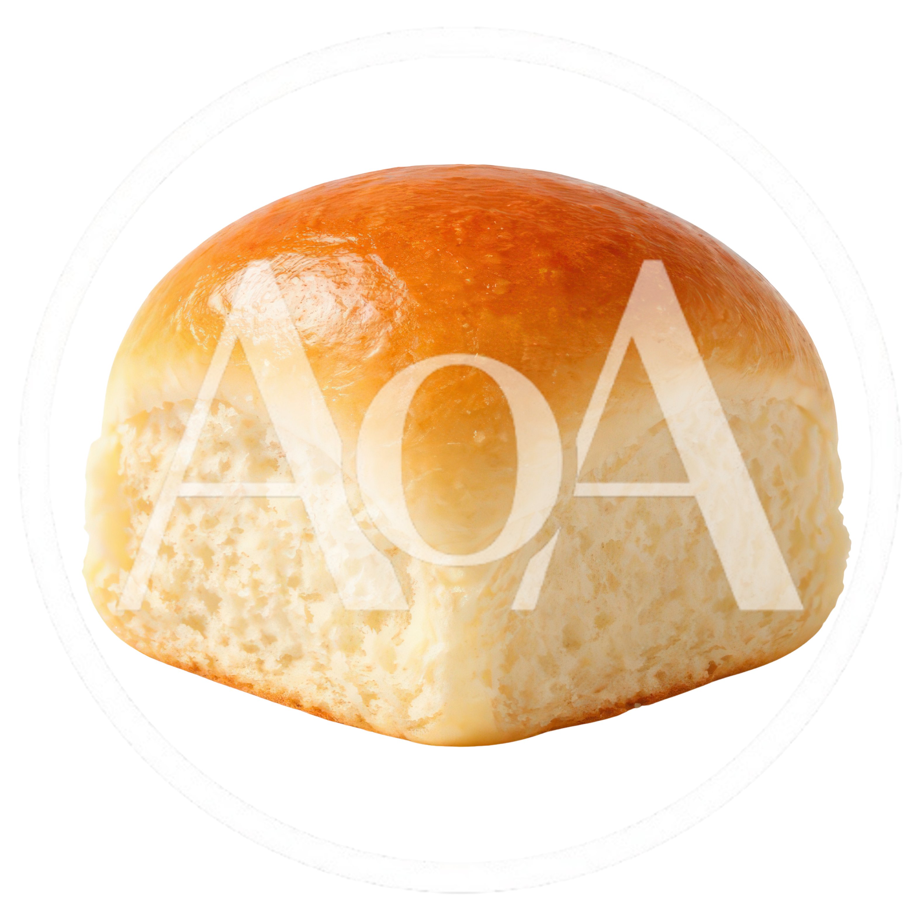 Single Golden Brown Dinner Roll Isolated On White