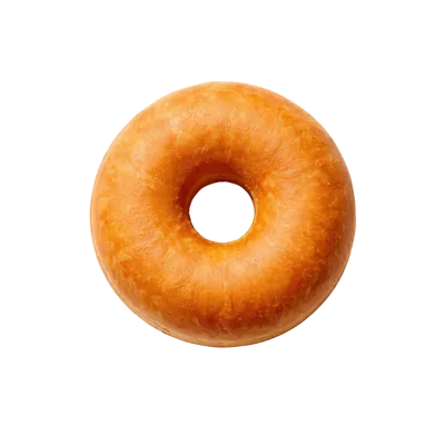 Single Plain Glazed Donut Isolated On White Background