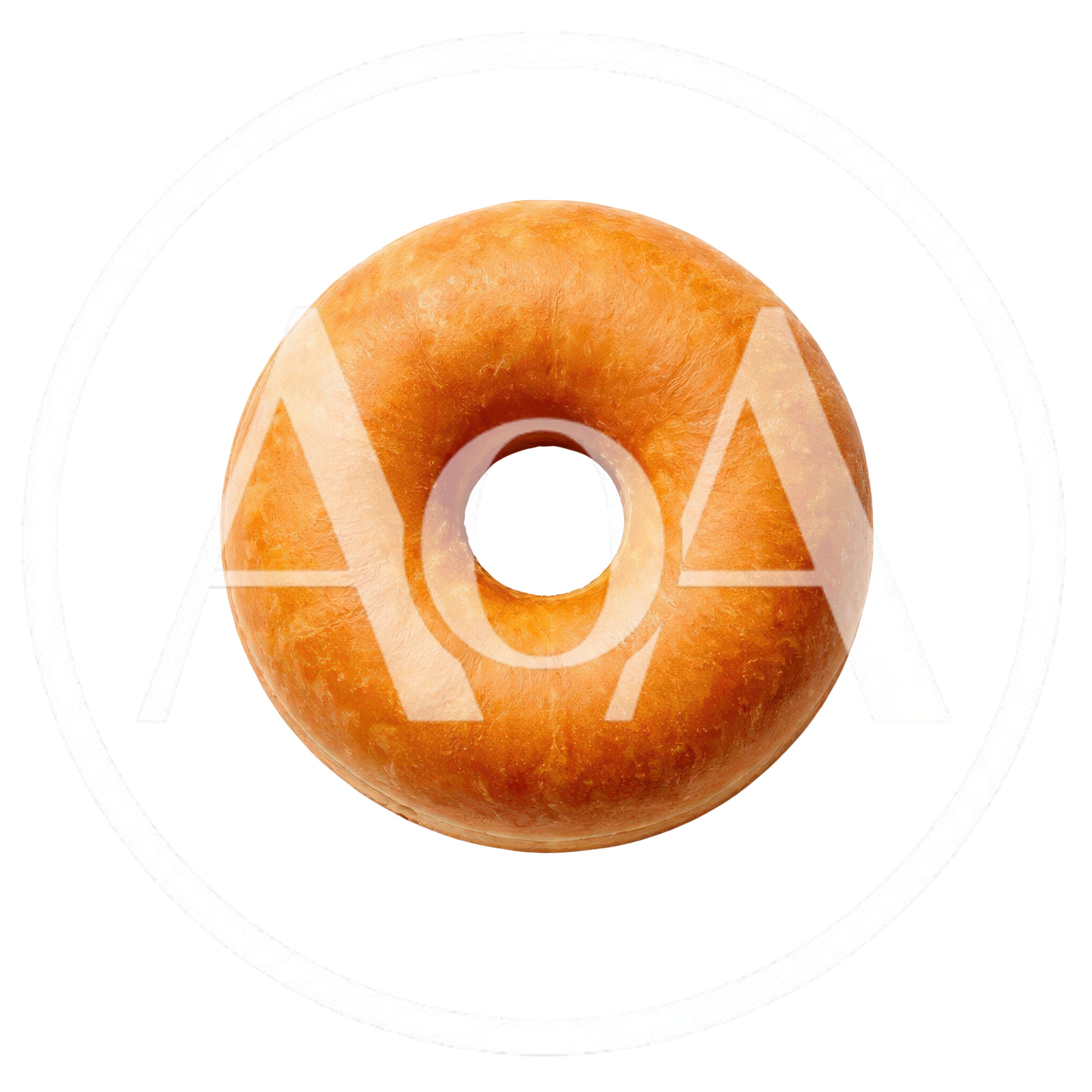 Single Plain Glazed Donut Isolated On White Background