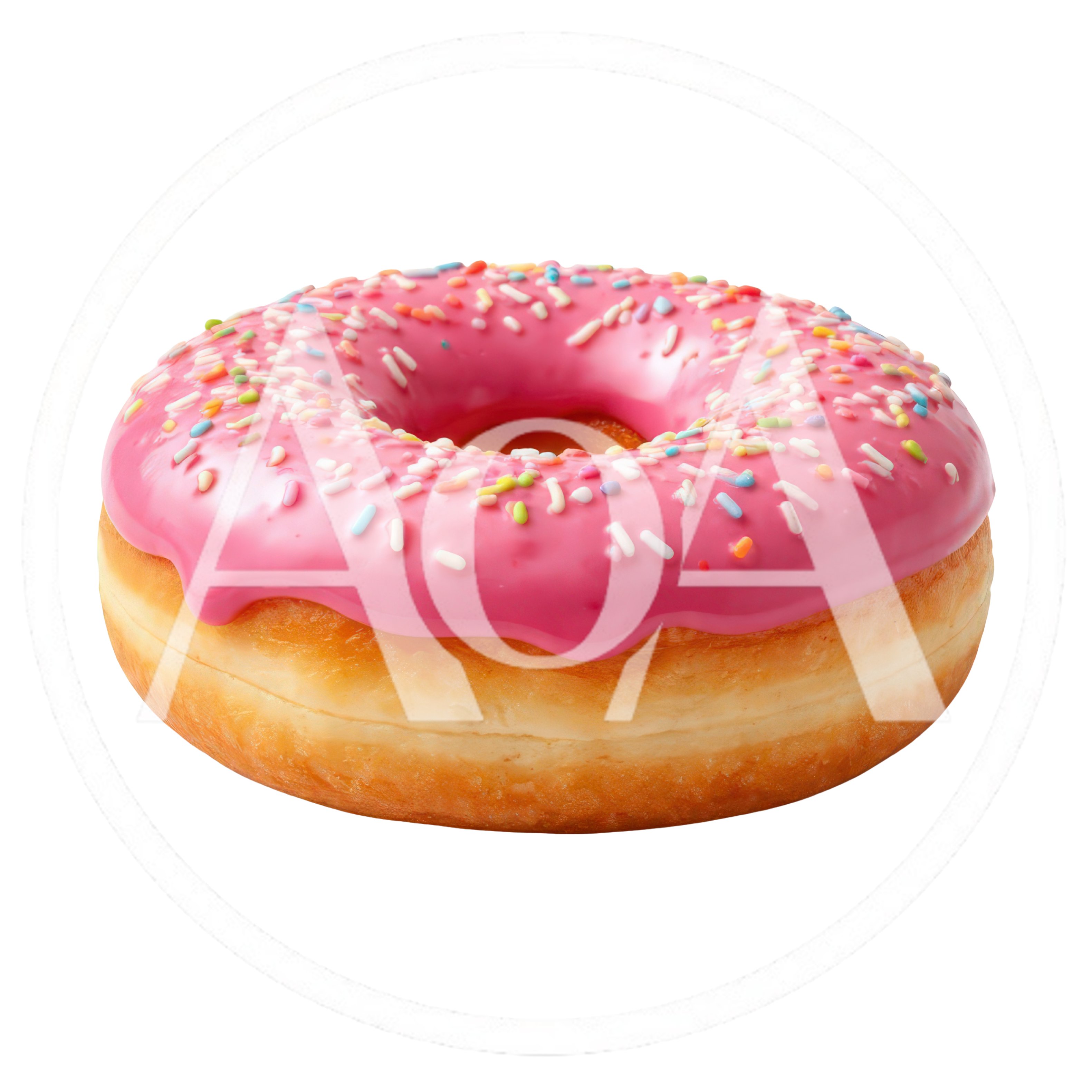Pink Frosted Donut With Colorful Sprinkles