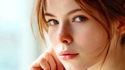 Close Up Portrait Of A Young Woman