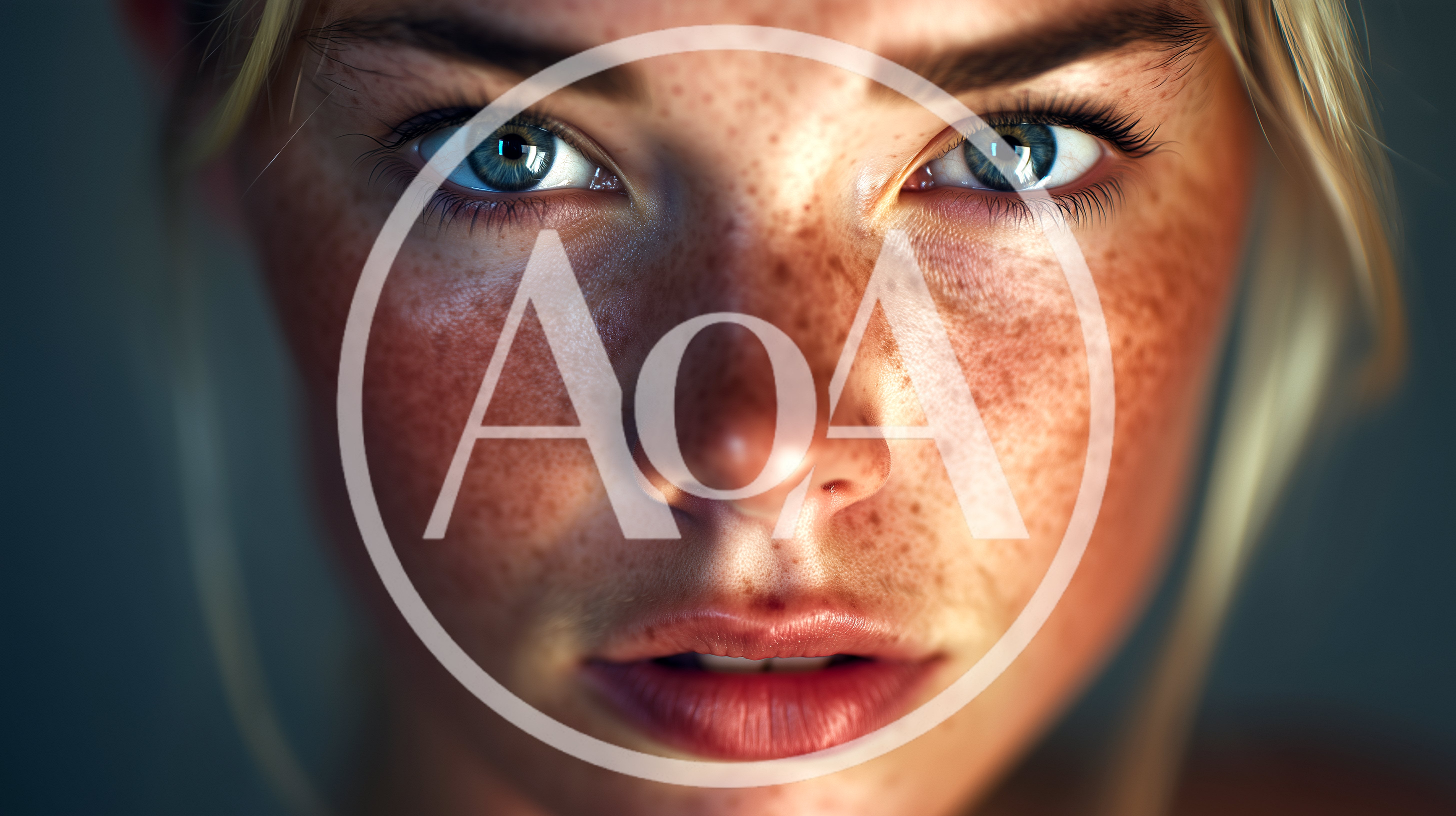 Close Up Portrait Of A Young Woman With Freckles