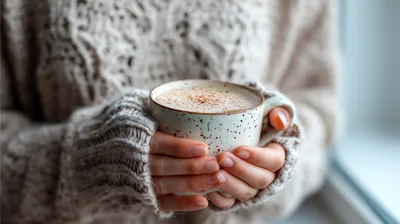 Person Holding A Warm Mug Of Coffee