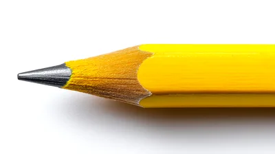 Macro Shot Of A Sharpened Yellow Pencil Tip