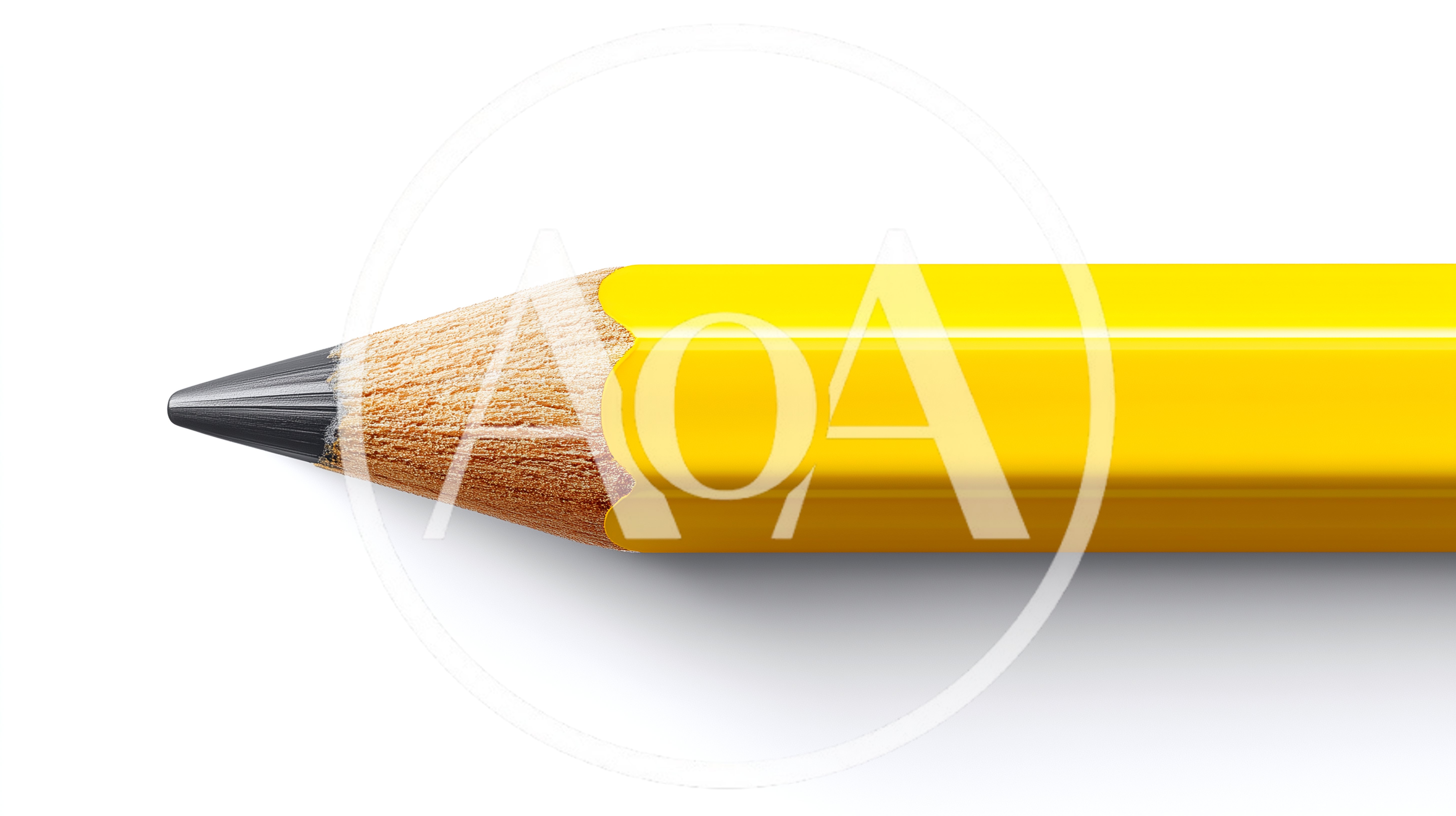 Sharp Yellow Pencil Tip Isolated On White Background