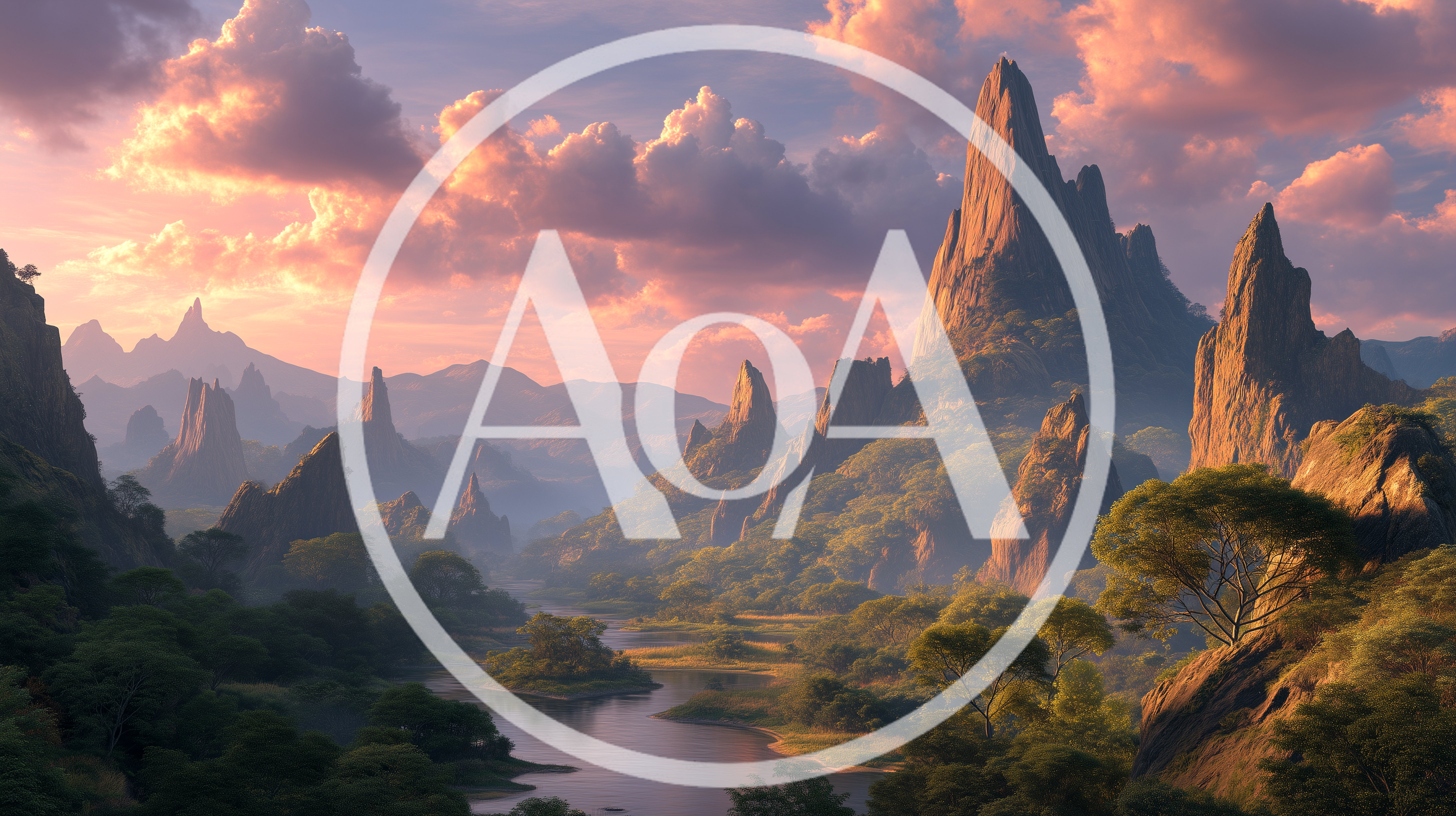 Majestic Mountain Valley Landscape At Sunset
