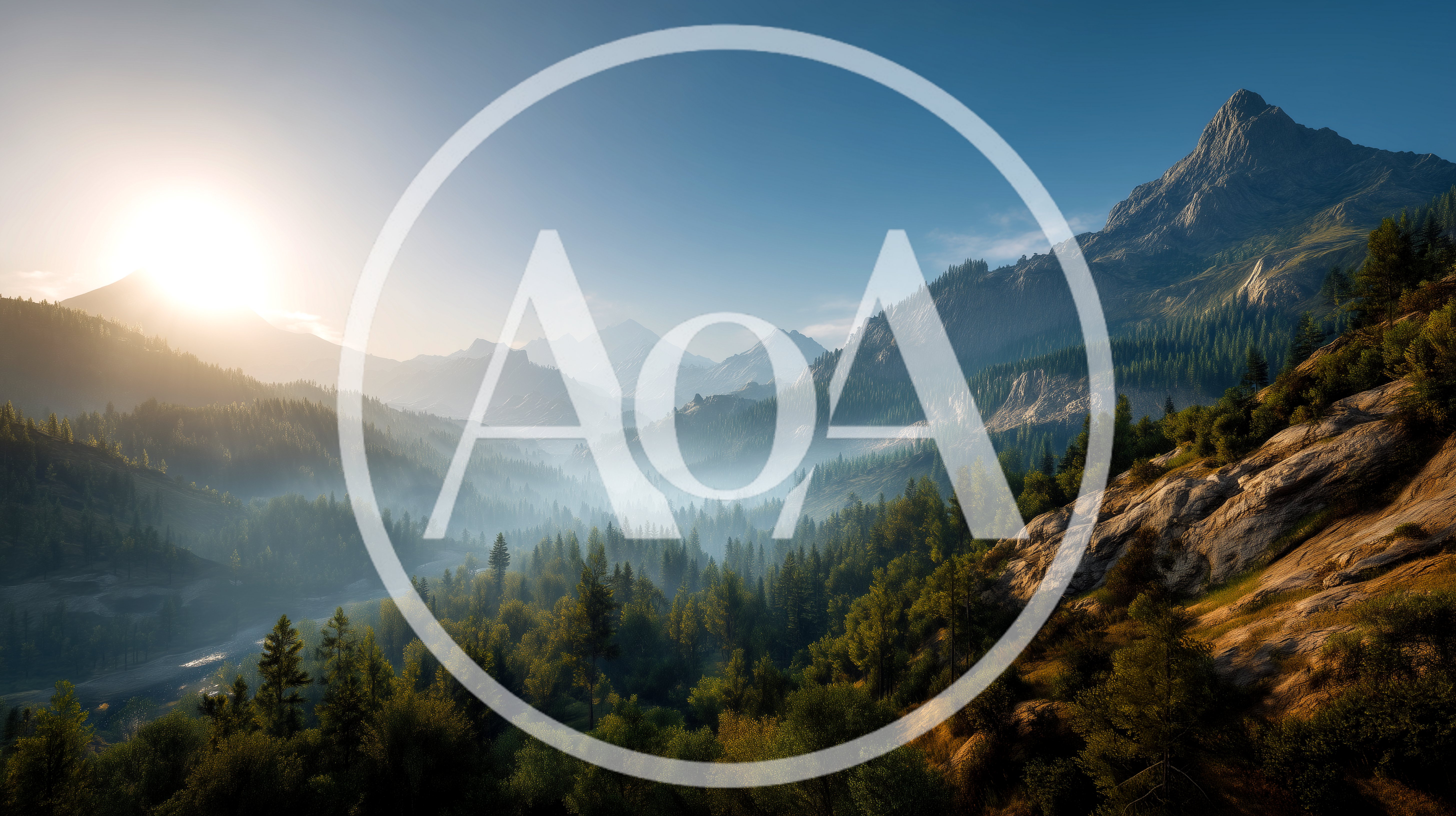 Misty Mountain Valley At Sunrise