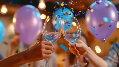 Friends Toasting With Wine Glasses At A Party