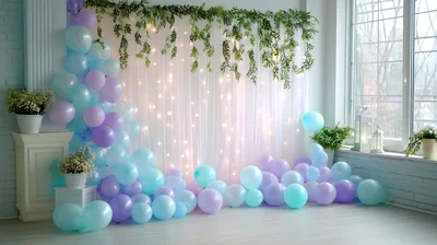 Balloon Decorated Backdrop for Event Photography