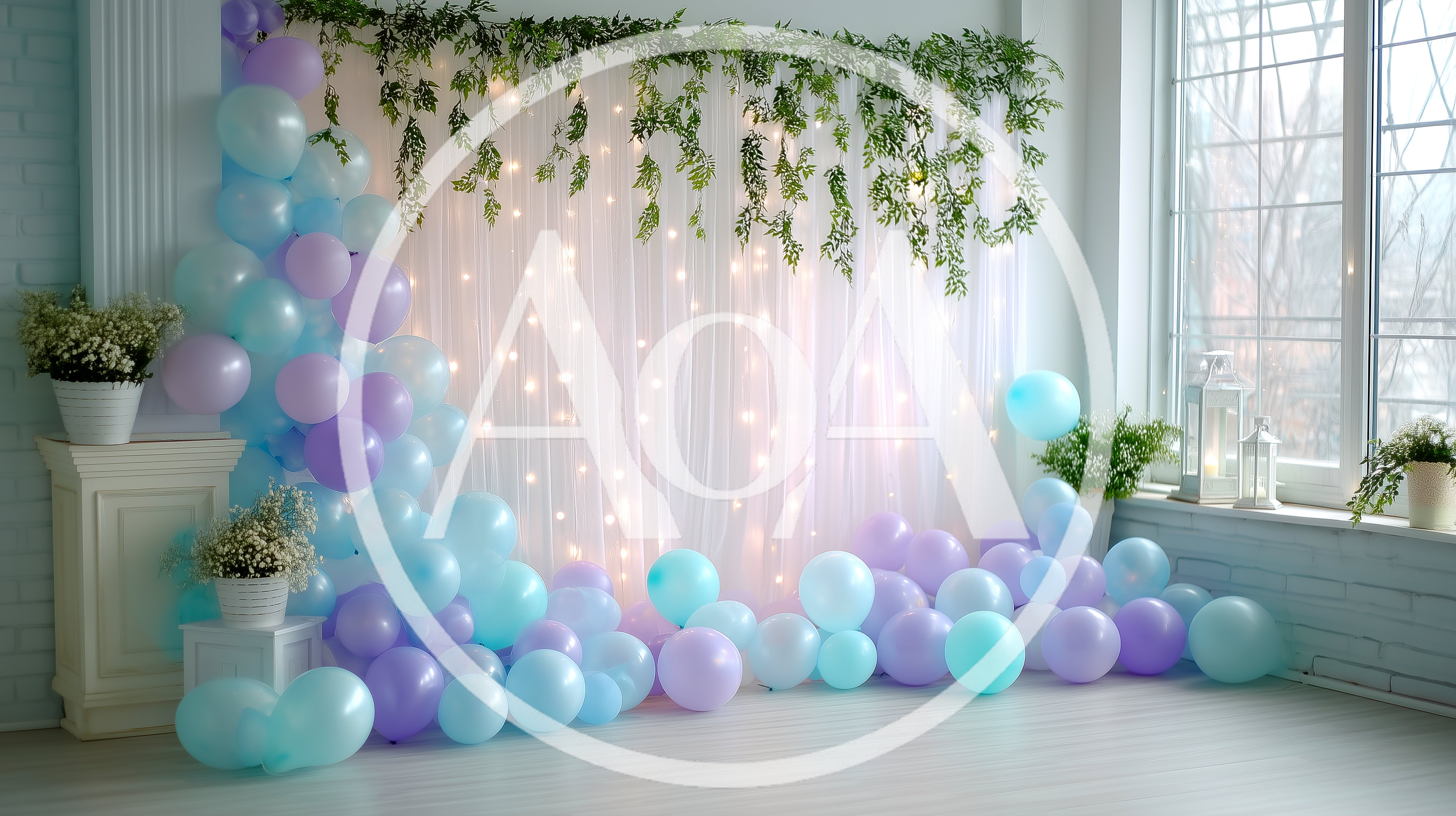 Balloon Decorated Backdrop for Event Photography
