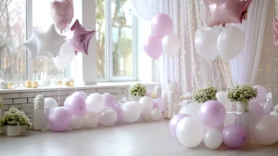 Festive Balloon Decorations For A Birthday Celebration