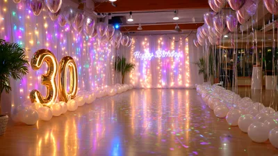 Elegant 30th Birthday Party Venue Decoration