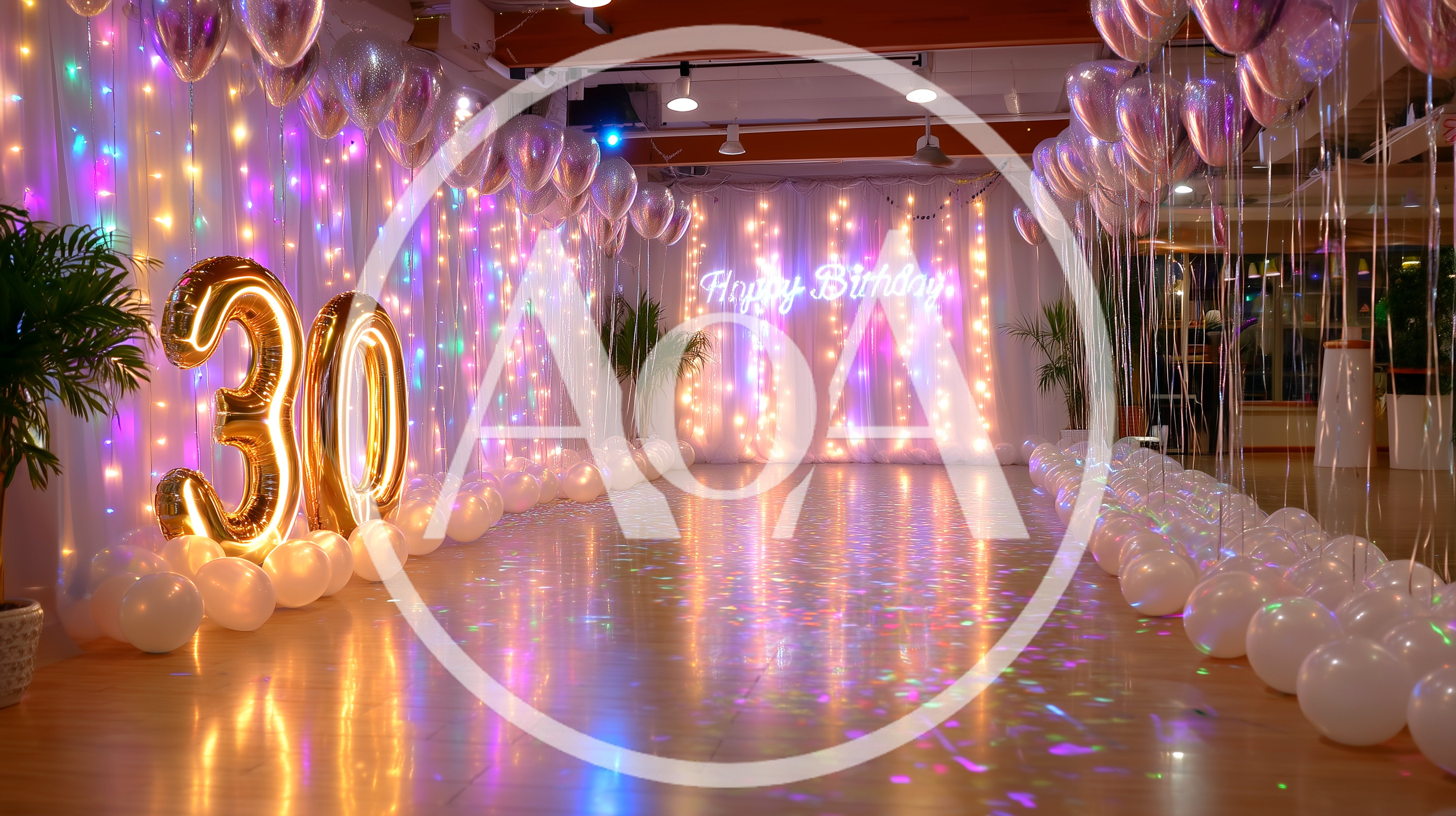 Elegant 30th Birthday Party Venue Decoration