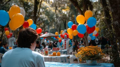 Person Watching A Clown At An Outdoor Party