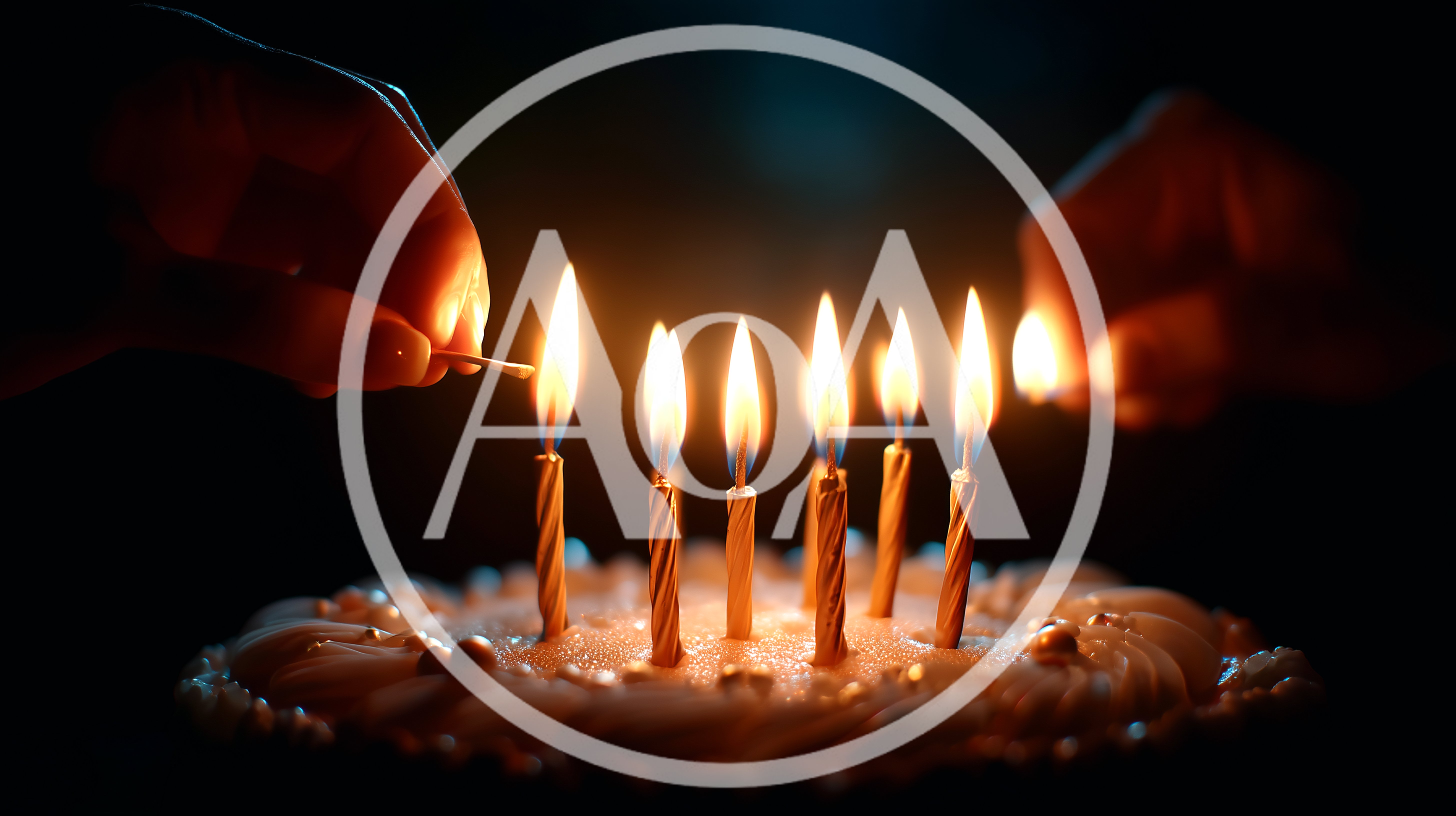 Hands Lighting Birthday Candles On A Cake