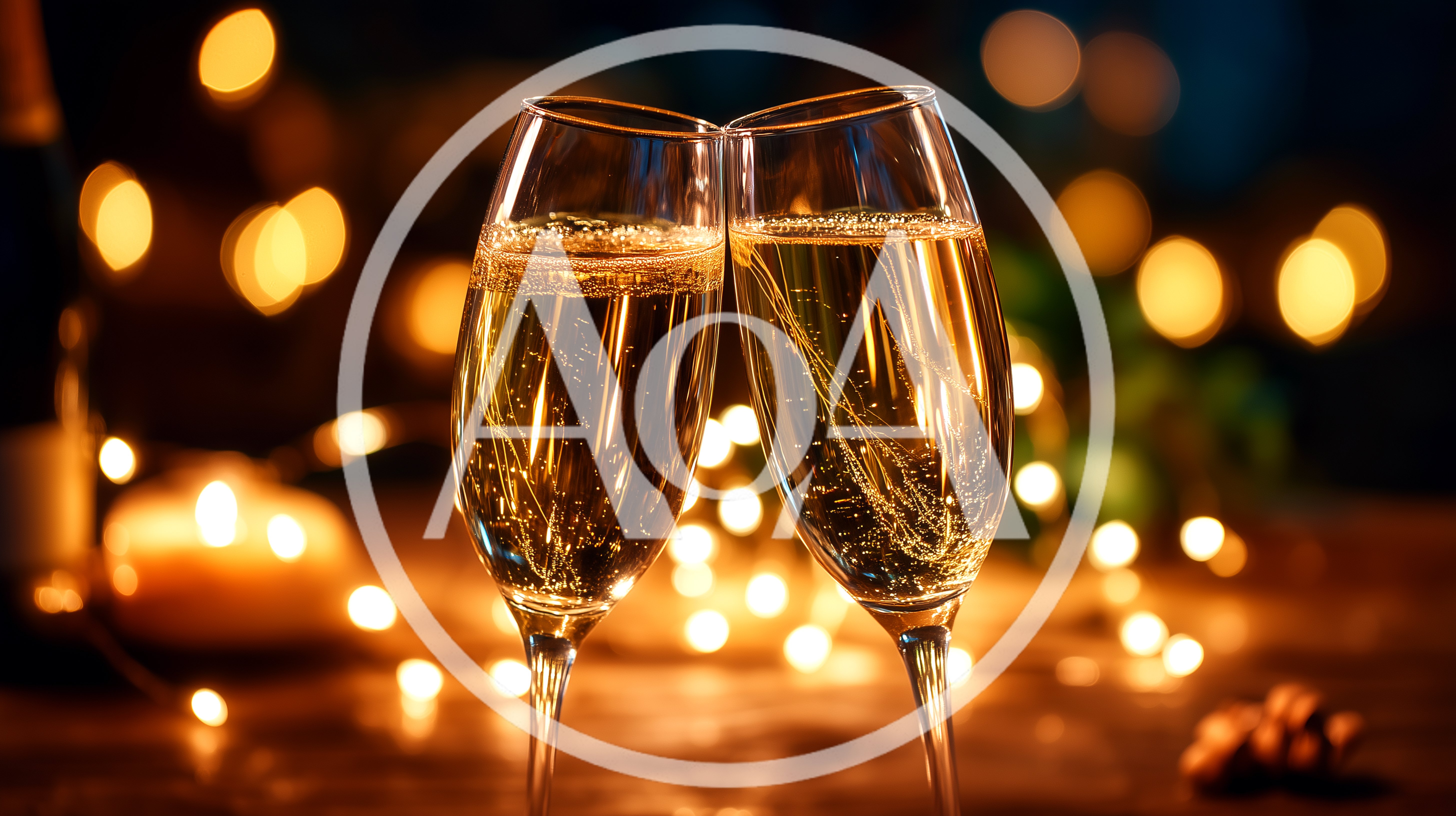 Two Champagne Flutes Toasting During A Festive Celebration