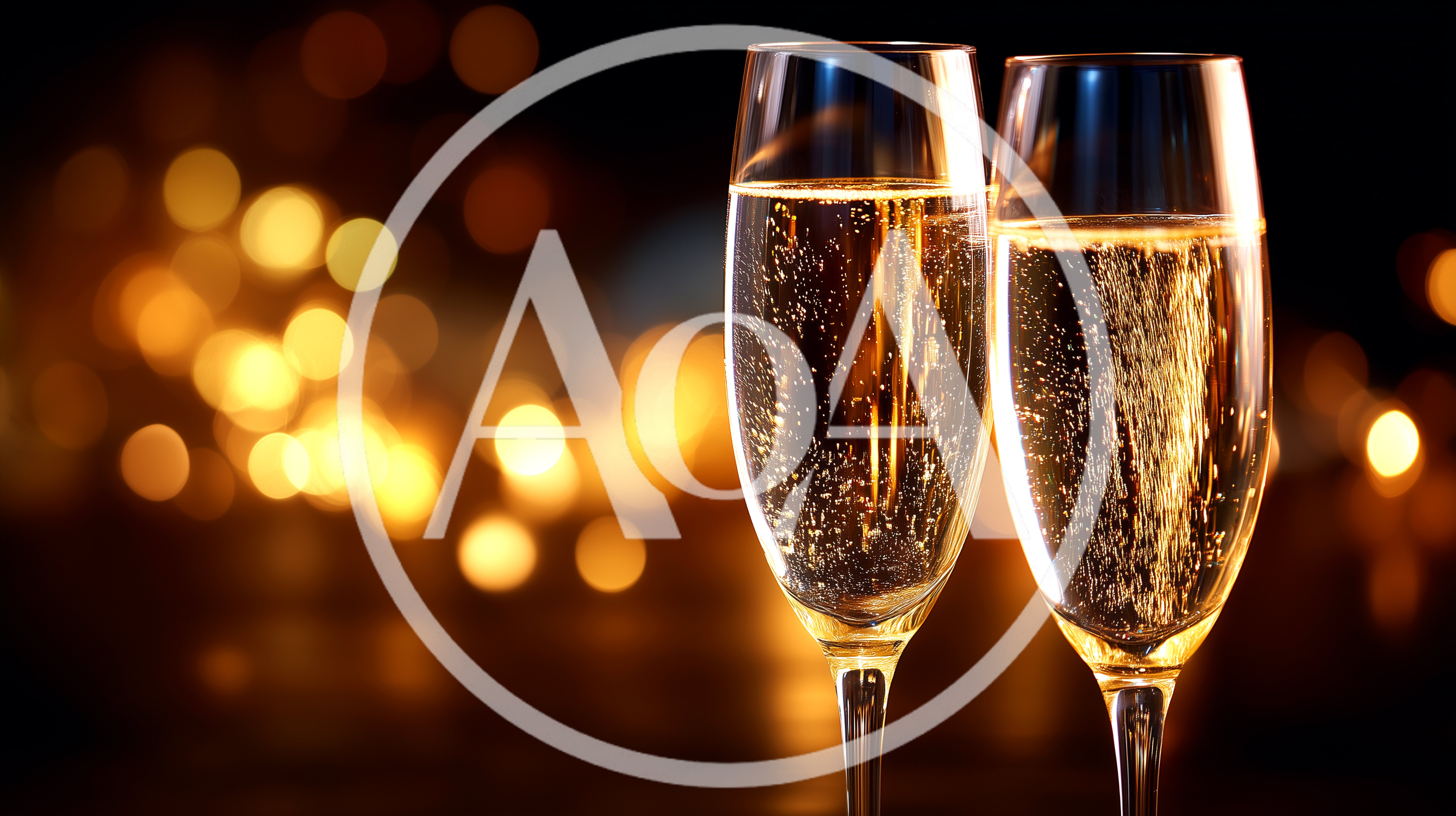 Two Flutes Of Sparkling Champagne With Bokeh Background