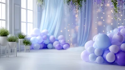 Pastel Balloon Decoration For A Festive Event