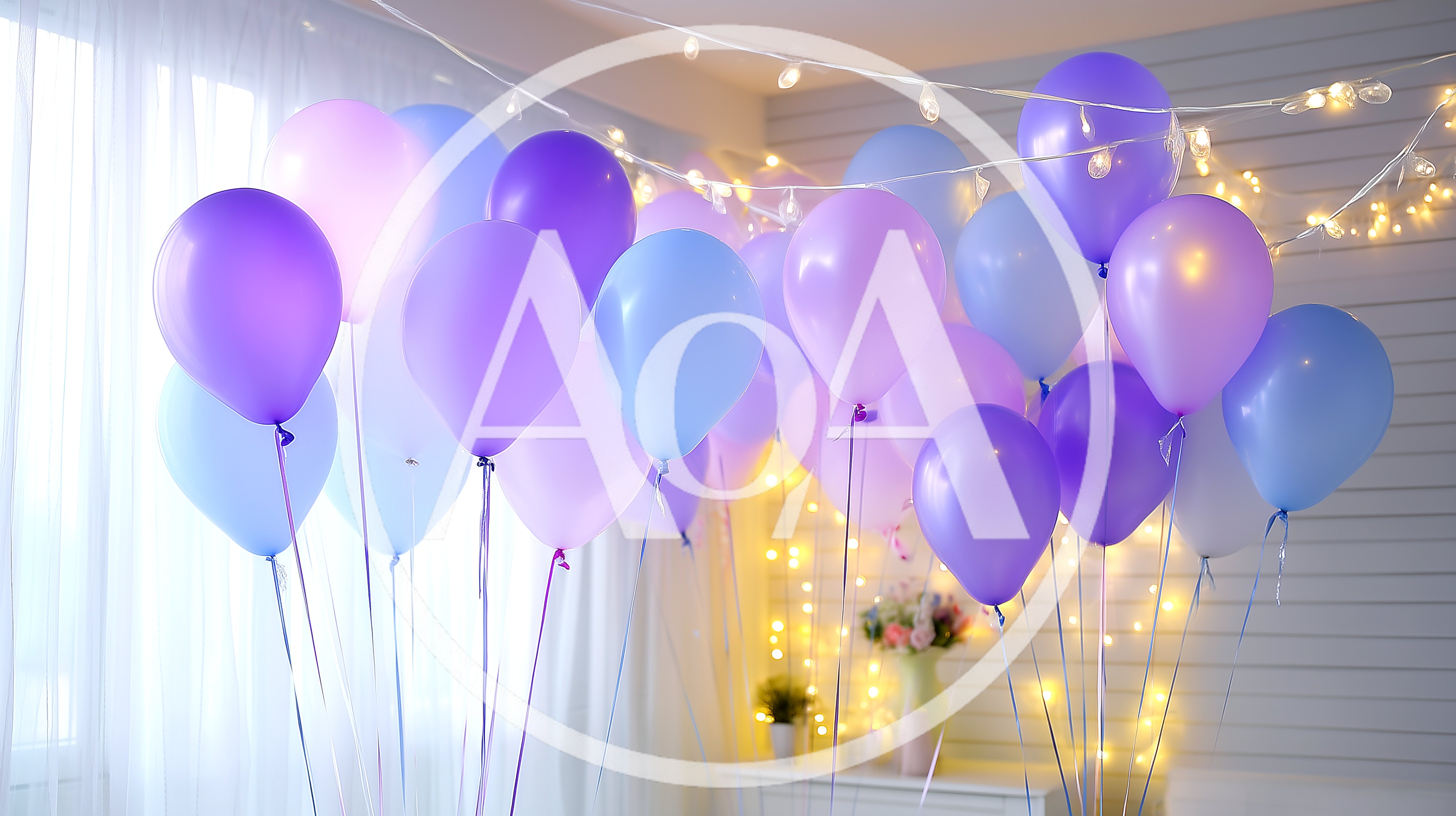 Bunch Of Purple And Blue Balloons For Celebration