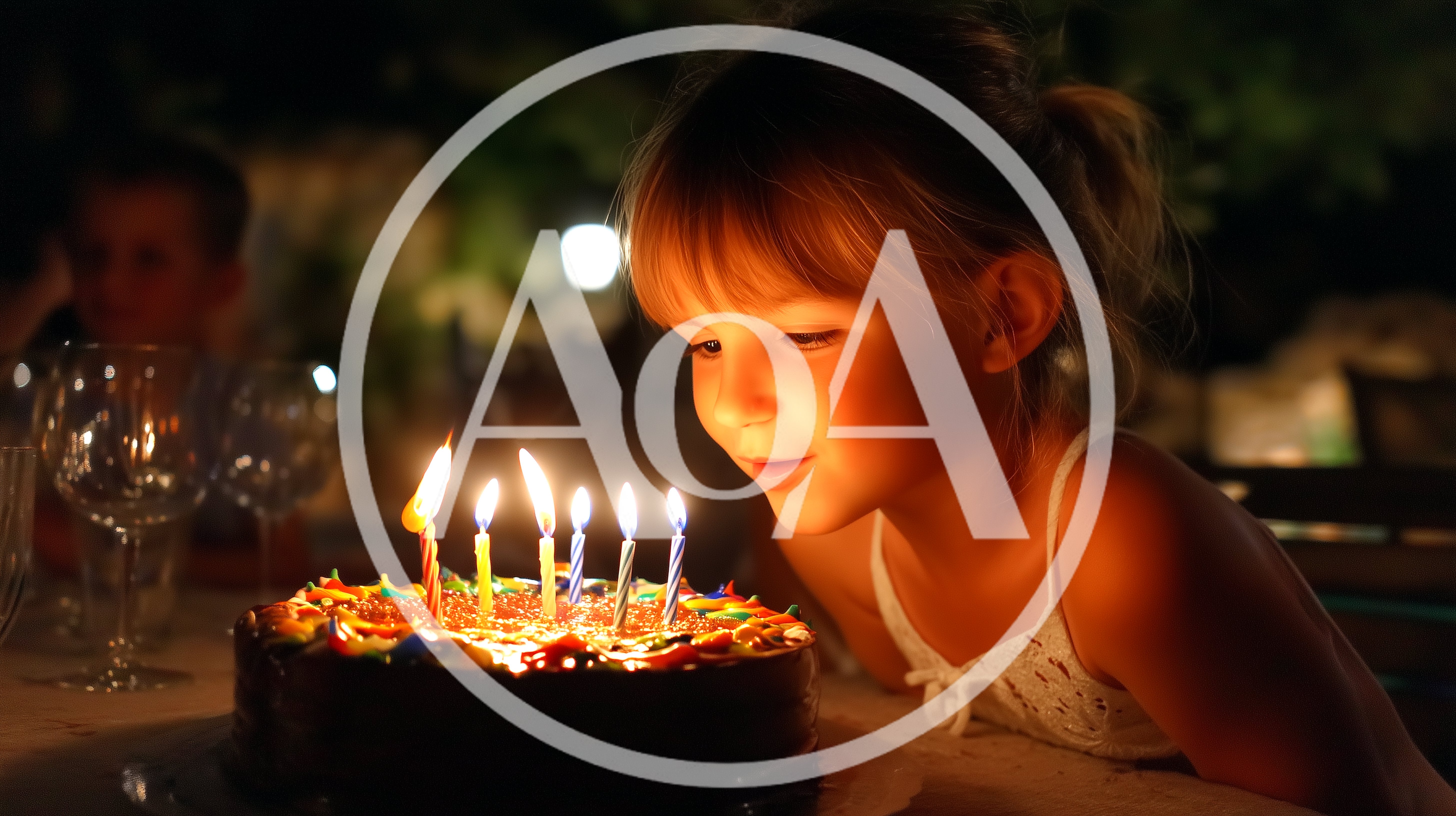 Young Girl Blowing Out Birthday Cake Candles