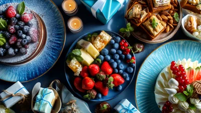 Festive Dessert Table With Cakes And Berries