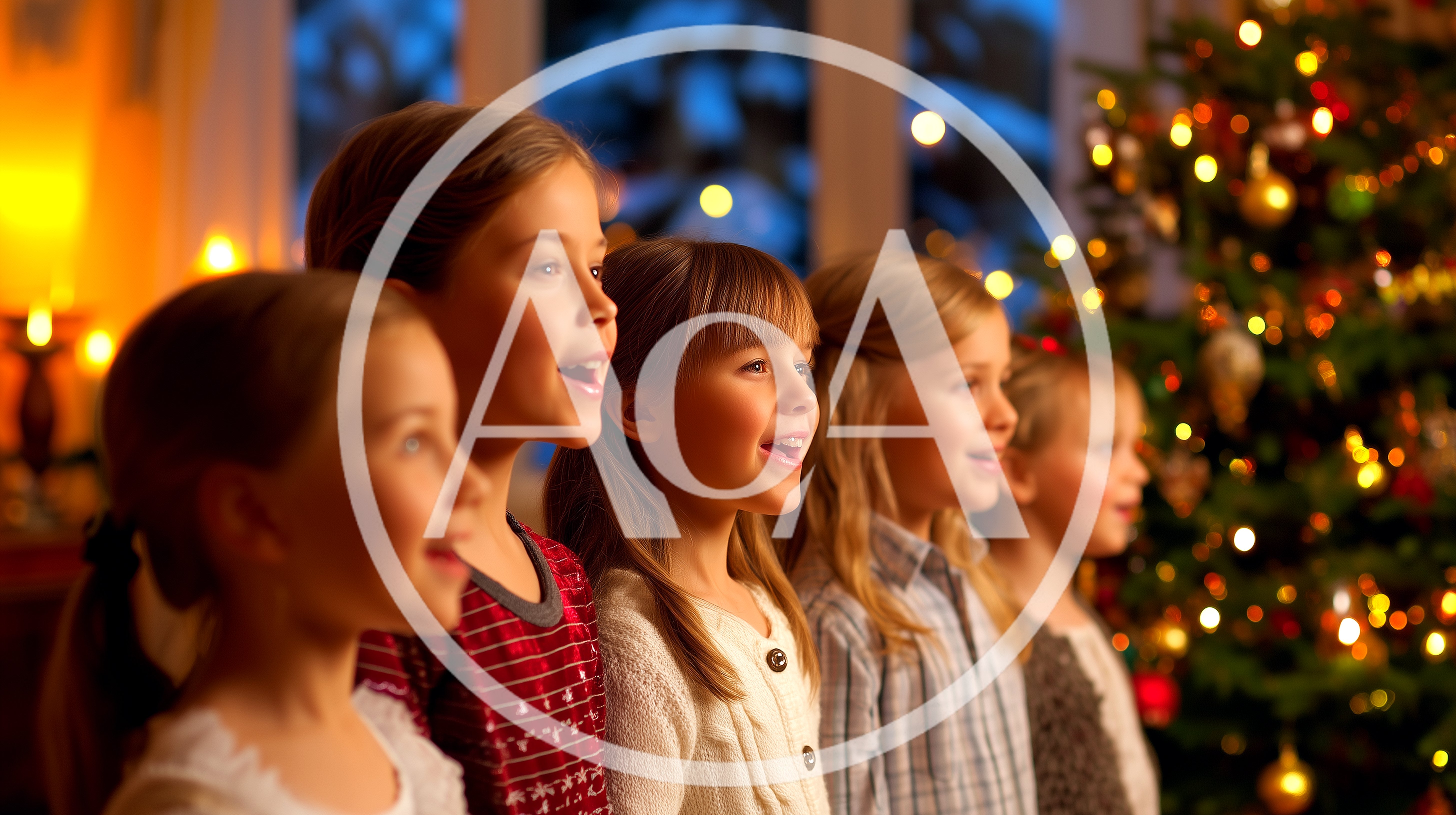 Group Of Young Girls Singing Christmas Carols